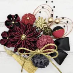 髪飾り　☆4199☆ つまみ細工　成人式　卒業式　結婚式　七五三　帯留め