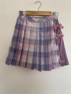 メゾピアノ☆チェックプリーツ　ラップキュロットスカート☆140