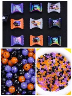 ハロウィン　ミックス　パーツ　デコ　ビーズ　ハンドメイド　キャンディ　ロンデル
