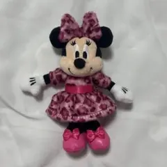 ミニー ヒョウ柄 ぬいぐるみチャーム リボン レオパード柄