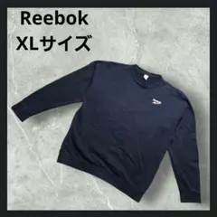 Reebok スウェット トレーナー ネイビー XL メンズ 古着 ロゴ刺繍