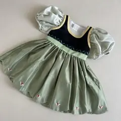 アナ雪の女王 アナ風　ワンピース 6-9M