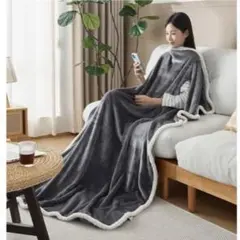 【新品】着る毛布 140x190cm グレー　ブランケット　毛布　ひざ掛け