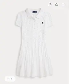 ケーブルニット コットン Polo セーター ドレス