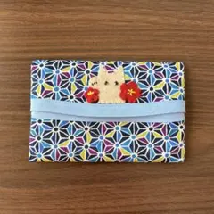 ゆるかわ猫｜ポケットティッシュケース｜ティッシュカバー｜ワッペン｜フェルト刺繍