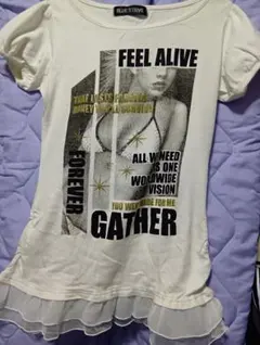 BLUE STRIVE フリル裾 Tシャツ