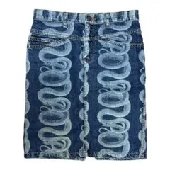 ヒステリックス スネーク 蛇 プリント デニム 膝丈スカート