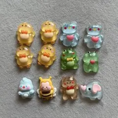 カラフルな動物デコレーションパーツ 12個セット