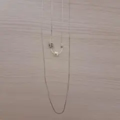 ロング2連ネックレス シルバーカラー