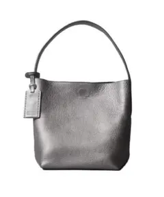 HIROFU ヒロフ　ロシェ　レザーショルダーバッグS ダークシルバー