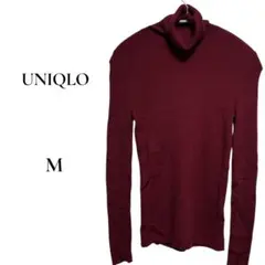 UNIQLO ユニクロ ニットセーター【Ｍ】赤 レッド ウール100% 上品 秋