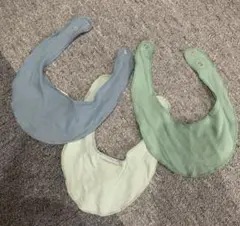 ベビースタイ　スモーキーカラー　ブルー系3色セット