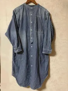 CUBE SUGAR ノーカラーデニムシャツワンピース