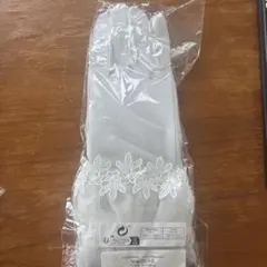 ホワイト レース付き ウェディンググローブ