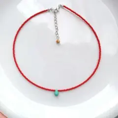 №825チェコシードビーズ×チェコラウンド×チェコドロップチョーカー・ネックレス