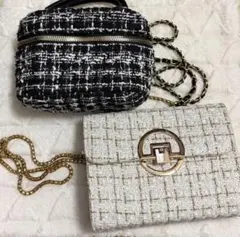 ルミニョン Lumignon houndstooth 2way bag ブラック - メルカリ