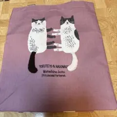 猫デザインのピンクトートバッグ
