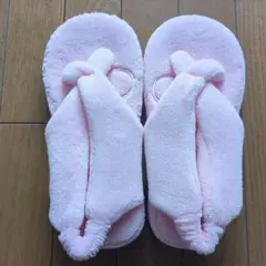 ピンク タオル地 スリッパ オープントゥ