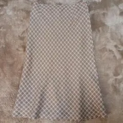 jpress　ひざ丈スカート　膝下スカート　チェック　ウール