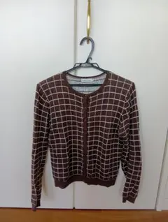 EARTH チェック柄ニットTHE SHOP TK グレーニット　各М