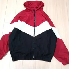 KANGOLナイロンジャケット フード付き 赤/白/黒1042番