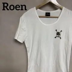 roen ドクロレオパード柄プリントTシャツ 白