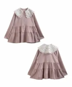 ♡タグ付新品 fitmore バテンレース衿トップス ピンク♡のサムネイル