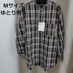 デッサン　Dessin 長袖 チェックシャツ バンドカラー Mサイズのサムネイル