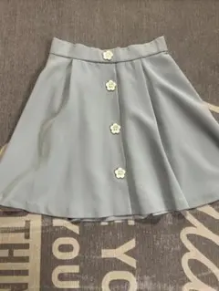 MARY QUANT デイジーボタンフレアミニスカート:ブルーのサムネイル