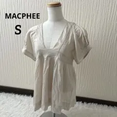 マカフィー 麻リネン100% チュニック ブラウス ベージュ トゥモローランドS