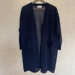 美品　サニークラウズ　ロングカーディガン　ネイビー　M 涼しい　軽い　日焼けどめのサムネイル