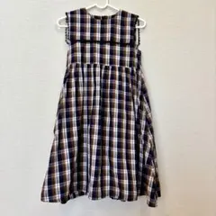maarook マルーク　130 ノースリーブ　チェック　ワンピース　綿100