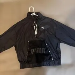 PUMA ブラック ウィンドブレーカー ハーフジップ