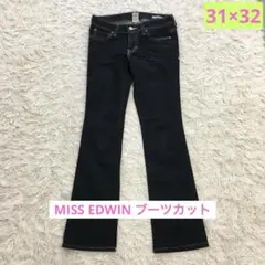 MISS EDWIN ブーツカット フレア　デニム パンツ　濃紺　31×32のサムネイル