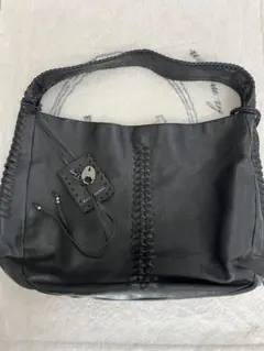 Ralph Lauren ブラックレザーショルダーバッグ