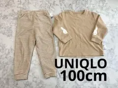 ユニクロ 100cm ミッフィー フリース パジャマ 長袖 上下セット
