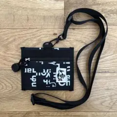 チャムス ブラック ナイロン IDケース ストラップ付き