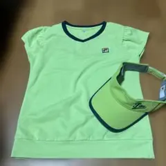 FILA フリル袖 Tシャツ キャップ セット
