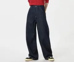 ユニクロ　バギーカーブジーンズ丈短め