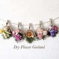 ドライフラワー　ナチュラルフラワー　ガーランド　ドライオレンジ付　＊CL