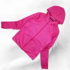 【ナイキ】フード付きジップアップパーカー ピンク ドット柄 スポーティー S