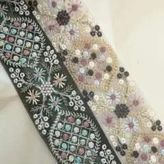 208.インド刺繍リボン 50cm×2本セット