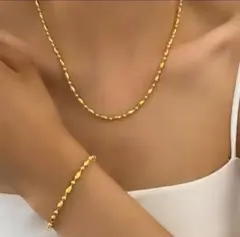 ネックレスとブレスレット 2つセット サージカルステンレス 人気 ボールチェーン