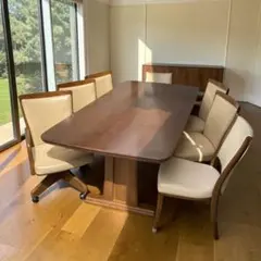 直接引き取り限定】カリモク家具 ダイニングテーブルセット「椅子6脚