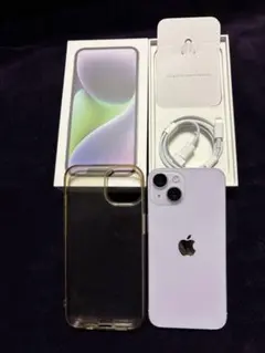 美品 iPhone14 128GB SIMフリー パープル 純正充電ケーブル付
