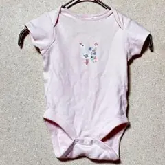 next ベビーロンパース ピンク 綿100％ 半袖 刺繍デザイン 女の子向け