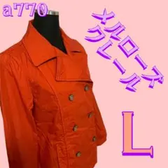 メルローズクレール　レディース　トレンチコート　ダブルジャケット　L 赤のサムネイル