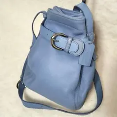 OLD COACH 4162 巾着　ショルダーバック　水色