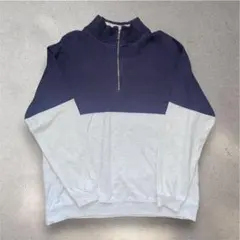 L.L.Bean 90s バイカラー スウェット ハーフジップ USA製 XLのサムネイル