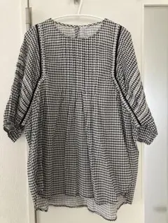 LUPILIEN ギンガムチェック 刺繍ブラウス 半袖のサムネイル